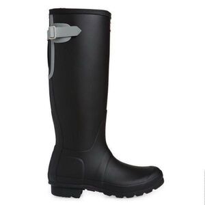 Hunter Women's Black and Gray Rain Boots